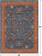 Hazo Haus Navy Blue Area Rug 5x7 Living Room Rug - Image 2