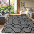 ONASAR 8x10 Area Rugs for Living Room, Fluffy Grey and Black Bedroom Rug - Image 6