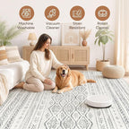 Nakagishi Area Rug Living Room Rugs: 6x9 Large Soft Machine Washable Boho - Image 3