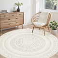 cotiled 6x6 Round Area Rugs Living Room Rug: Washable Boho Rugs by COTILED