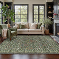 GENIMO 9x12 Washable Area Rug, Non-Slip Vintage Boho Floral Carpet, Soft by GENIMO