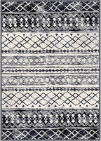 KUTA Morocca Area Rug 5x7 Black Navy Blue, Washable Boho Living Room Rugs - Image 9