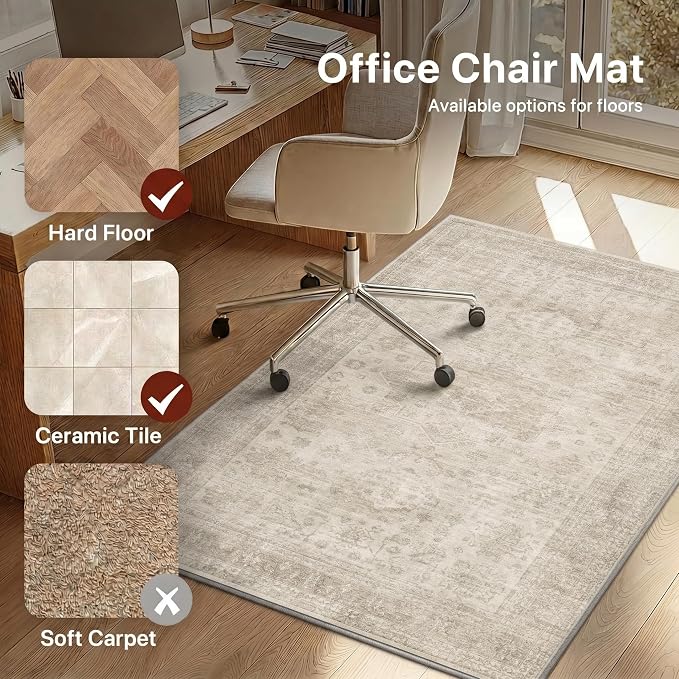 48"x72" Office Chair Mat for Hardwood Tile Floor, Under Desk Carpet Protector - Image 3