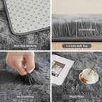 Litanika 3x5 Shag Area Rug for Living Room Bedroom, Tie-Dyed Dark Grey High - Image 5
