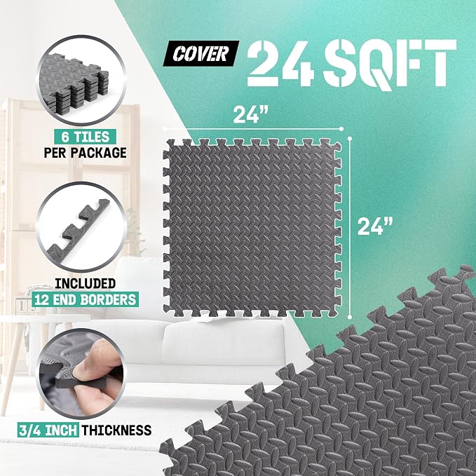 Yes4All 24SQFT-120SQFT Puzzle Exercise Mat - Image 2