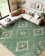 BESTSWEETIE Area Rug 9x12 Rug Machine Washable Non-Slip Low Pile Print Pattern by BESTSWEETIE