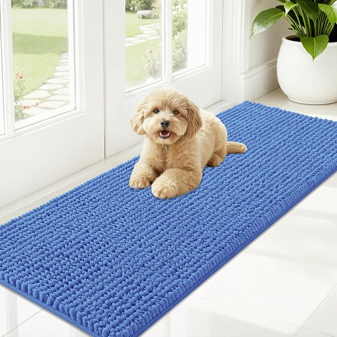 OLANLY Dog Door Mat for Muddy Paws 59x20, Ultra Absorbent Chenille Mud Doormat by OLANLY