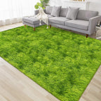 Tie Dyed Grass Green Shag Rug 6x9 Green Fluffy Area Rug Soft Plush Fuzzy Carpet by TENNOLA
