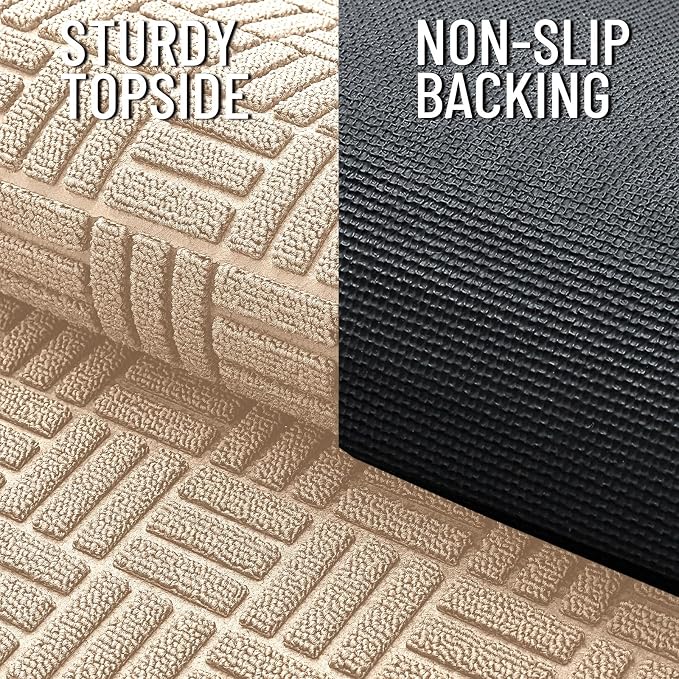 OLANLY Front Door Mat Outside Entrance 47x17, Heavy Duty Sturdy Natural Rubber - Image 4