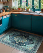 RELEANY Area Rugs 3'x4' Washable Non-Slip, Floral Vintage Distress Medallion - Image 2