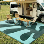 Lahome Plastic Coastal Coral 9x12 Outdoor Rug, Large Waterproof Outdoor Rug - Image 2