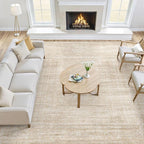 7x9 Area Rug Living Room: Washable Large Neutral Soft Rug Farmhouse Stain - Image 6