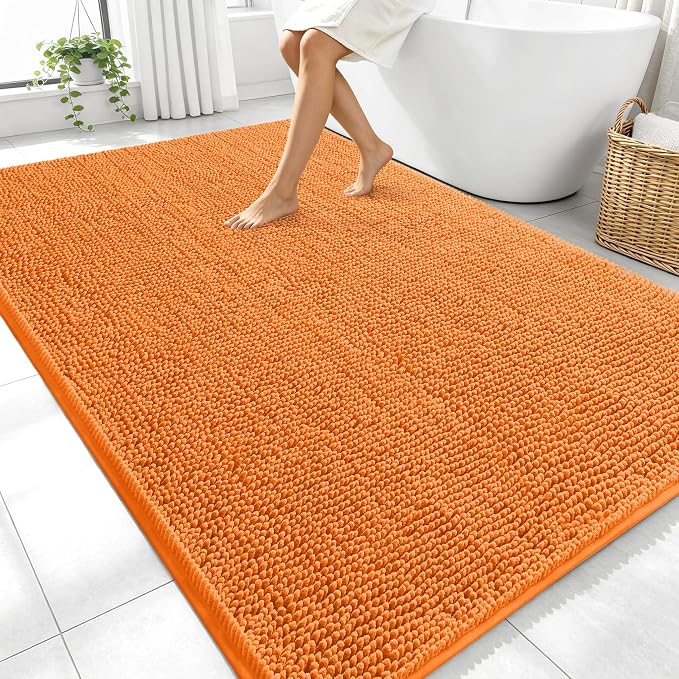OLANLY Large Bathroom Rugs 70x46, Extra Soft Absorbent Chenille Bath Rugs by OLANLY
