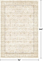 Hazo Haus Washable Ivory Beige Living Room Rug, 8x12 Non Slip Area Rugs - Image 2