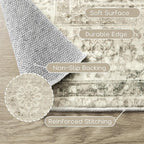 BILEEHOME Boho Kitchen Rug Washable, 2x3 Non Slip Farmhouse Neutral Small Area - Image 3