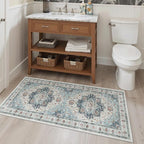 Madane Washable Area Rug 2x4, Small Entryway Rug Non-Slip Vintage Door Mat - Image 4