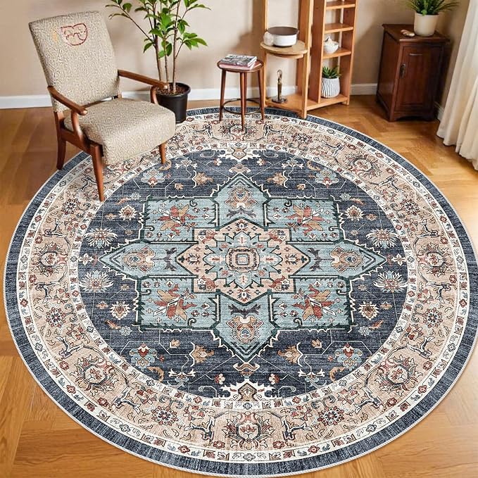 Washable Oriental Area Rug - 9ft Rugs by TOPRUUG