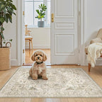 Madane Washable Area Rug 2x3, Small Entryway Rug Non-Slip Vintage Door Mat - Image 2