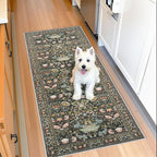 Hallway 2x5 Washable Runner Rug: Oriental Floral Stain Resistant Rug by HYHAOYUNLAI