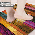 Kitchen Mats for Floor Colorful kitchen rugs Cool Wooden Abstract Anti Fatigue - Image 3