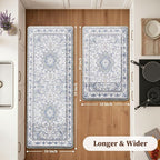 Boho Kitchen Mats for Floor 2 Piece Set Anti Fatigue Cushioned PVC Kitchen Rugs - Image 2