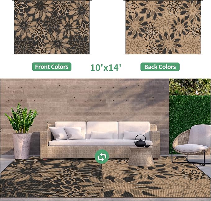 GENIMO Outdoor Rug Waterproof for Patio Decor, Large Area Rugs Mats for RV - Image 5