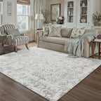 8x10 Fluffy Area Rug Grey Shag Neutral Carpet - Image 5