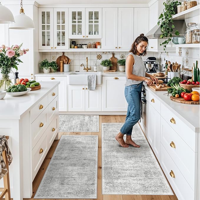 Washable Non-Slip 3 Piece Kitchen Rugs Set – Modern Boho Low-Pile Area Rugs and - Image 3
