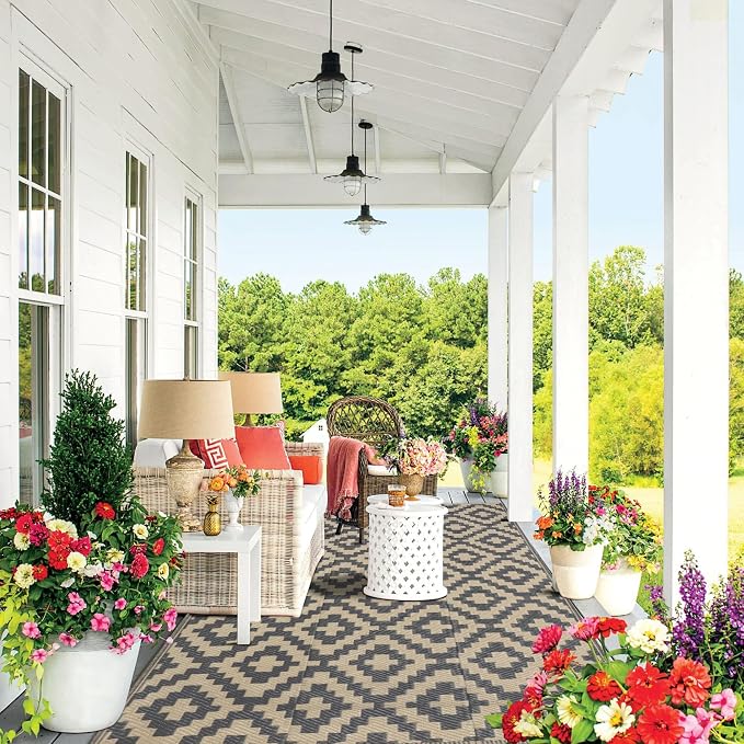 SAND MINE Reversible Mats, Plastic Straw Rug, Modern Area Rug, Large Floor Mat - Image 7