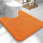 OLANLY Toilet Rugs U-Shaped 24x24, Extra Soft Absorbent Chenille Contour by OLANLY