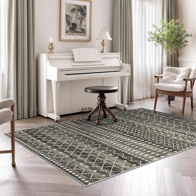 Miukiki 4x6 Area Rug for Living Room Moroccan Washable Rugs Non Slip Indoor - Image 8