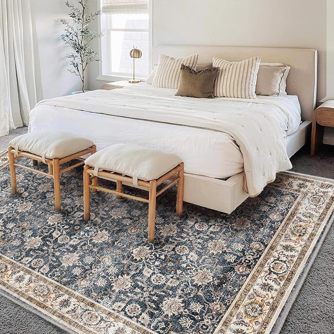 CHAMPLANT Area Rug 5'x7' Washable Rug Vintage Traditional Floor Cover Thin - Image 3