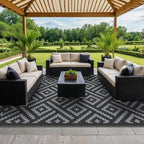 GENIMO Outdoor Rugs 8'x10' Waterproof, Reversible Mats, Area Plastic Straw Rug - Image 7