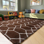 ONASAR 6x9 Area Rugs for Living Room Bedroom, Large Fluffy Brown and White - Image 7