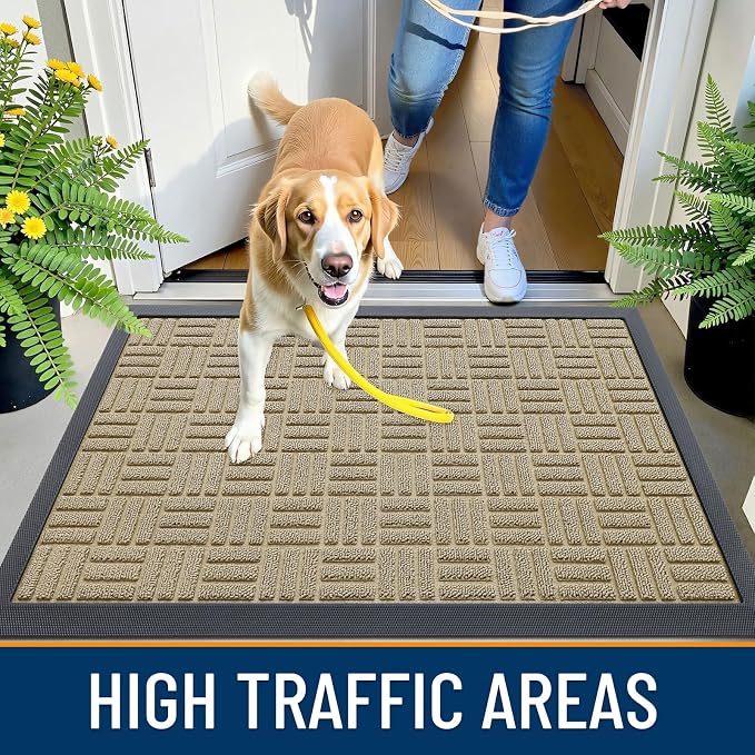 OLANLY Front Door Mat Outside Entrance 71x47, Heavy Duty Sturdy Natural Rubber - Image 6