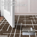 Non Slip Hallway Runner Rug 2.6x12, Modern Distressed Stripe, Washable Extra - Image 6