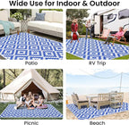 Smiry Waterproof Outdoor Rug 9x12 ft, Reversible Plastic Straw Patio Camping - Image 7