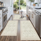 Kitchen Rug Sets 3 Piece, Washable Non-Slip Farmhouse Kitchen Mats by BYYVOORugsforYourHome