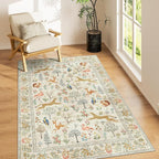 DUKINO 3x5 Rug, Washable Animal Area Rug by DUKINO