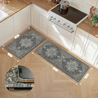 GENIMO Kitchen Mats for Floor 2PCs, Washable Anti Fatigue Mat for Cushioned - Image 2
