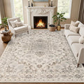 Area Rugs 9x12 Living Room Rug: Washable Rug Soft Vintage Distressed Floral by EXPEDIX