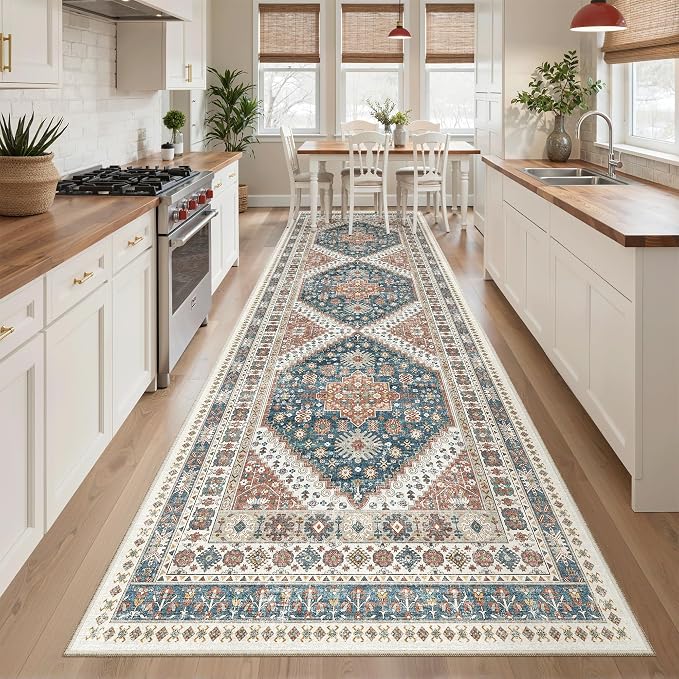 Madane Hallway Rug 3x10, Kitchen Rugs Washable Entryway Rug Vintage Kitchen - Image 3