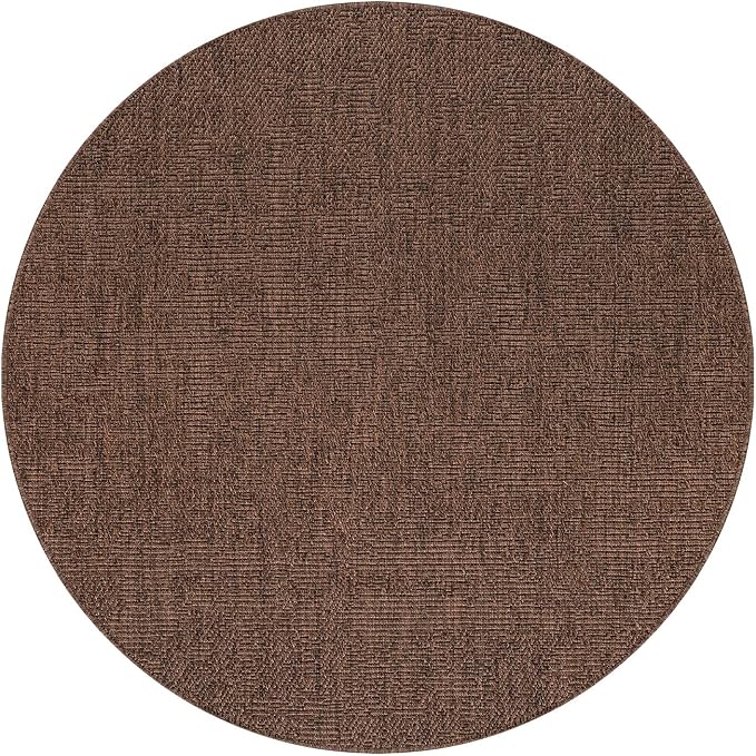CAMILSON Easy Jute Round Rug 6ft Indoor Outdoor Brown Color Fiber Area Rugs - Image 2