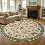 Mushroom Insect 7ft Round Rug Washable Non-Slip Soft Ultra-Thin Large Boho by ROYHOME
