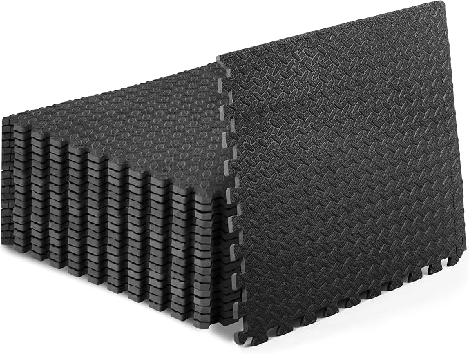 ProsourceFit Exercise Puzzle Mat 1/2-inch, EVA Interlocking Foam Floor Tiles by ProsourceFit