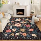 DUKINO 8x10 Area Rug, Floral Rugs by DUKINO