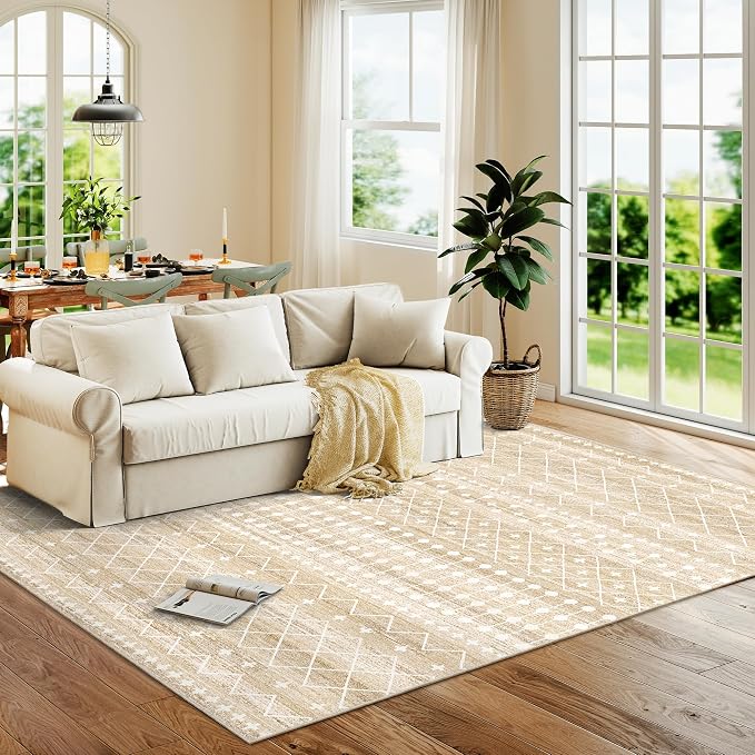 Miukiki 5x7 Area Rug for Living Room Moroccan Washable Rugs Non Slip Indoor - Image 7