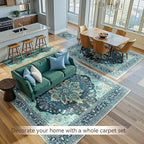 RELEANY Area Rugs 5'x7' Washable Non-Slip, Floral Vintage Distress Medallion - Image 4