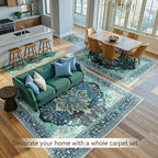 RELEANY Area Rugs Large 10'x14' Washable Non-Slip, Floral Vintage Distress - Image 4