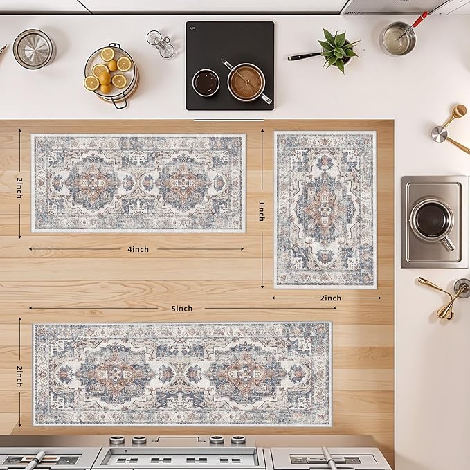 4 Pieces Kitchen Rug Set: Washable Water Resisitant Carpet - Image 6